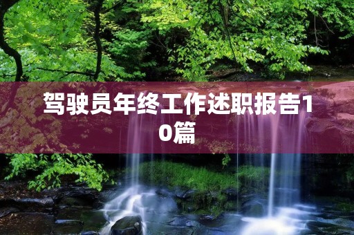 驾驶员年终工作述职报告10篇