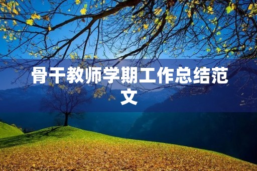 骨干教师学期工作总结范文