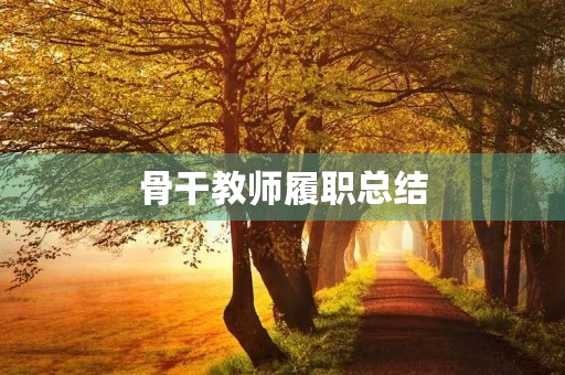 骨干教师履职总结