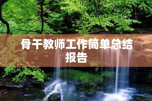 骨干教师工作简单总结报告
