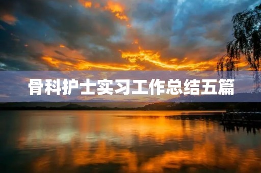 骨科护士实习工作总结五篇