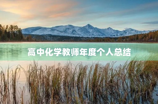高中化学教师年度个人总结