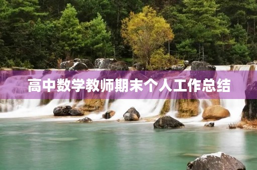 高中数学教师期末个人工作总结