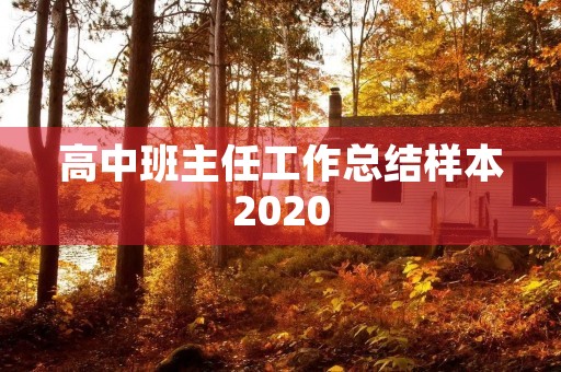 高中班主任工作总结样本2020