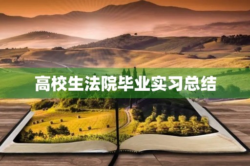 高校生**毕业实习总结