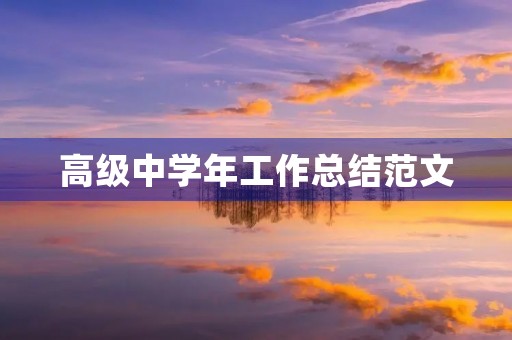 高级中学年工作总结范文