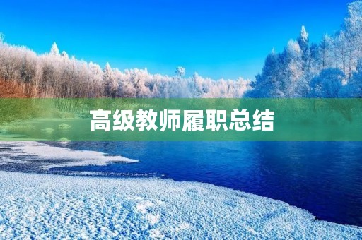 高级教师履职总结