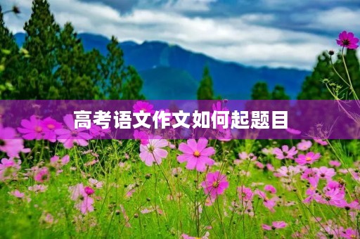 高考语文作文如何起题目 高考语文作文如何起题目