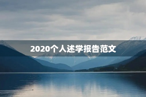 2020个人述学报告范文 2020个人述学报告范文