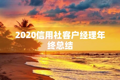 2020信用社客户经理年终总结