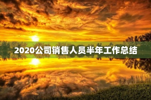 2020公司销售人员半年工作总结