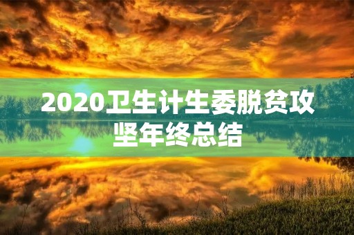 2020卫生计生委脱贫攻坚年终总结