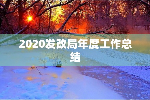 2020发改局年度工作总结