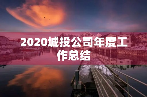 2020城投公司年度工作总结