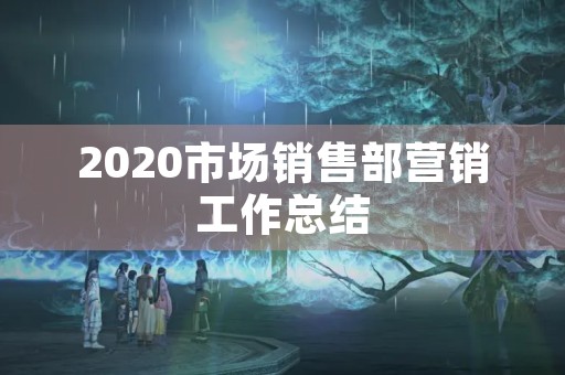 2020市场销售部营销工作总结
