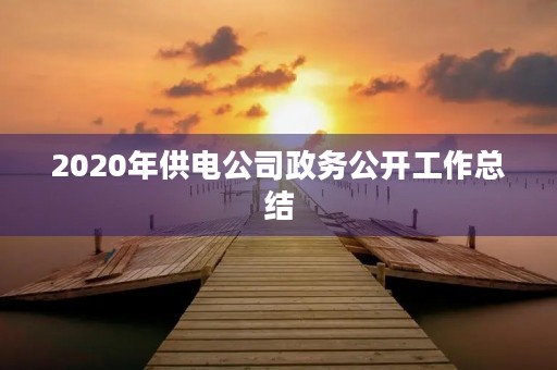 2020年供电公司政务公开工作总结