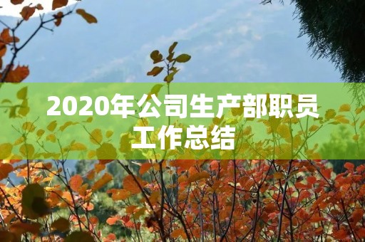 2020年公司生产部职员工作总结