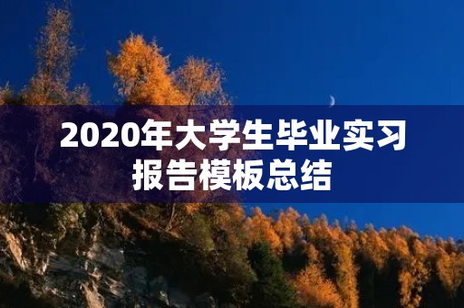 2020年大学生毕业实习报告模板总结