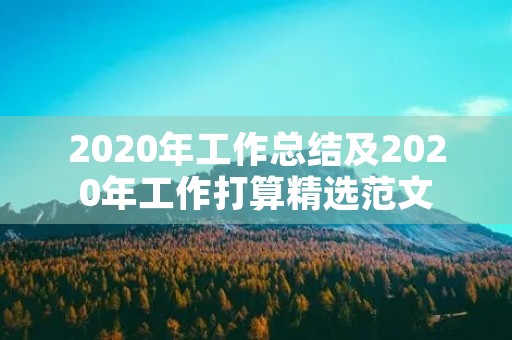 2020年工作总结及2020年工作打算精选范文