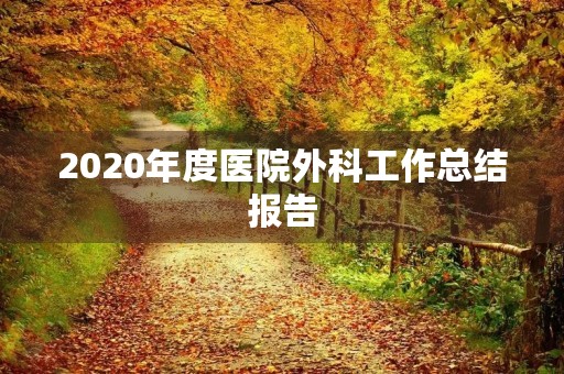 2020年度医院外科工作总结报告