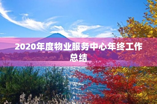 2020年度物业服务中心年终工作总结