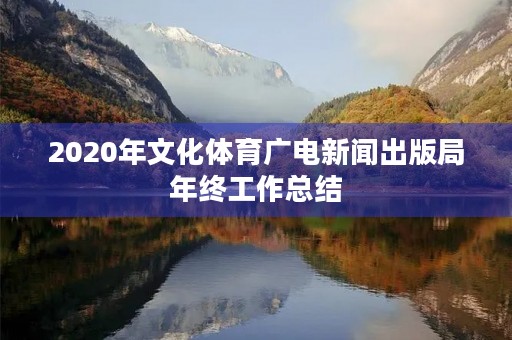 2020年文化体育广电新闻出版局年终工作总结