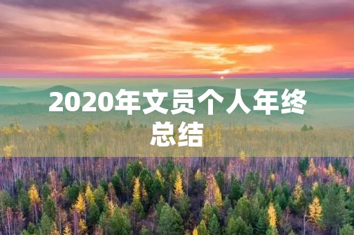 2020年文员个人年终总结