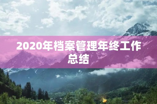 2020年档案管理年终工作总结