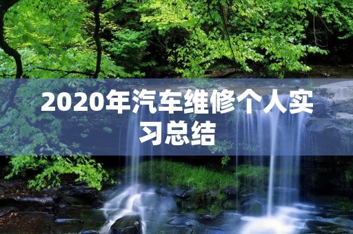 2020年汽车维修个人实习总结 2020年汽车维修个人实习总结