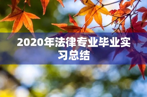 2020年法律专业毕业实习总结