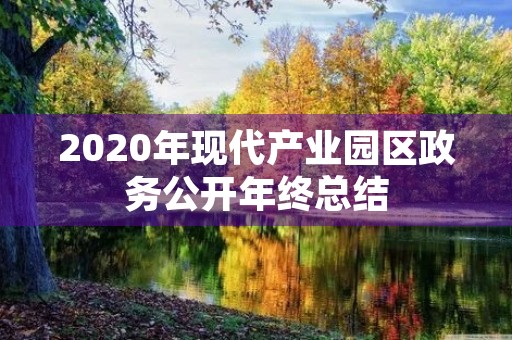2020年现代产业园区政务公开年终总结