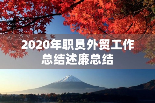 2020年职员外贸工作总结述廉总结
