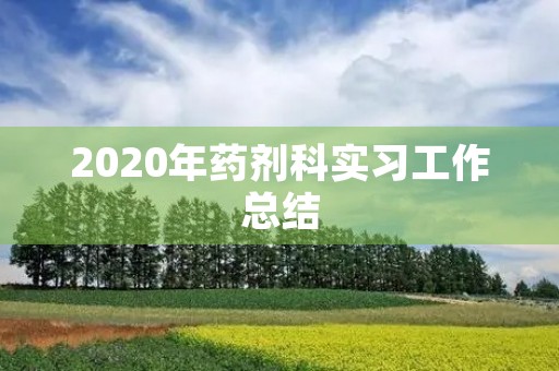 2020年药剂科实习工作总结