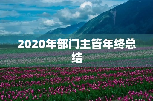2020年部门主管年终总结 2020年部门主管年终总结