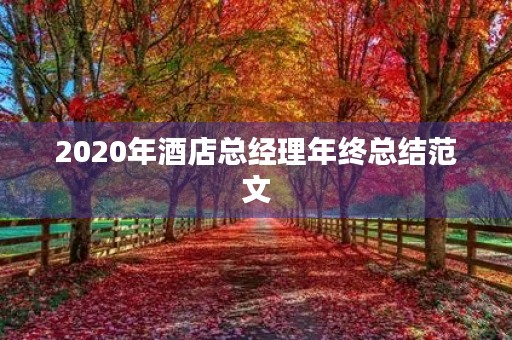 2020年酒店总经理年终总结范文