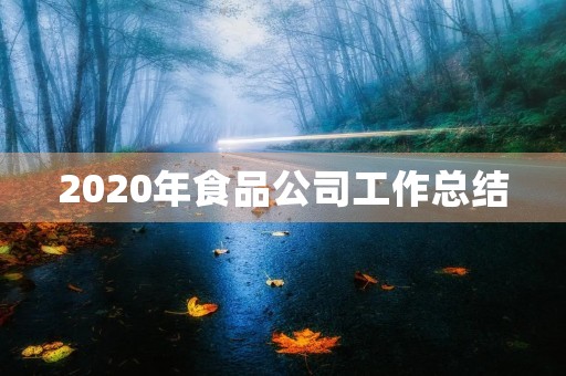 2020年食品公司工作总结