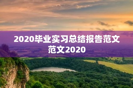 2020毕业实习总结报告范文范文2020(最新)