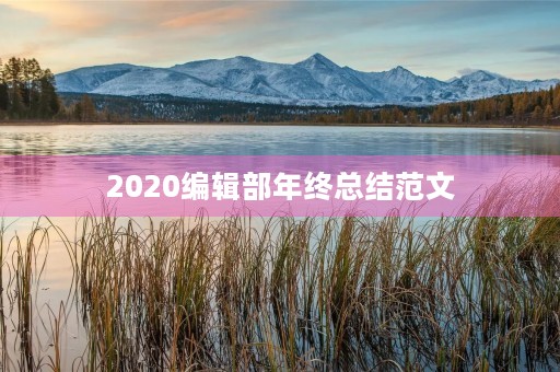 2020编辑部年终总结范文 2020编辑部年终总结范文