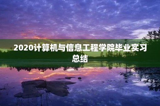 2020计算机与信息工程学院毕业实习总结