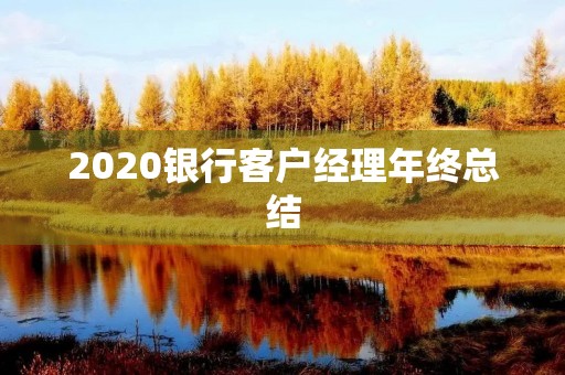 2020银行客户经理年终总结
