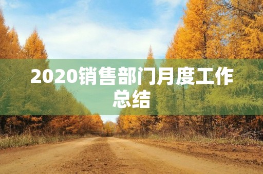 2020销售部门月度工作总结