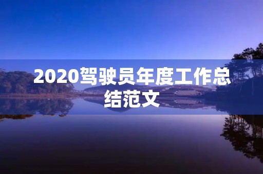2020驾驶员年度工作总结范文