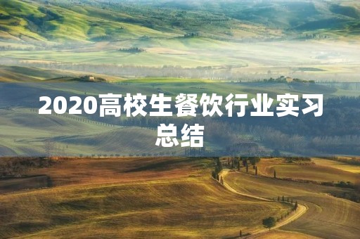 2020高校生餐饮行业实习总结 2020高校生餐饮行业实习总结