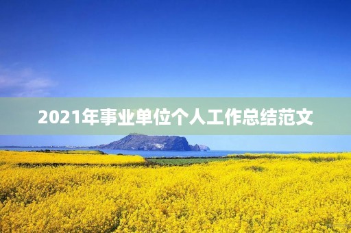 2021年事业单位个人工作总结范文