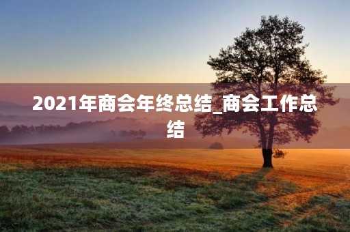 2021年商会年终总结_商会工作总结