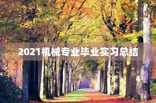2021机械专业毕业实习总结 2021机械专业毕业实习总结