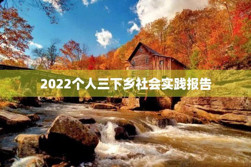 2022个人三下乡社会实践报告 2022个人三下乡社会实践报告
