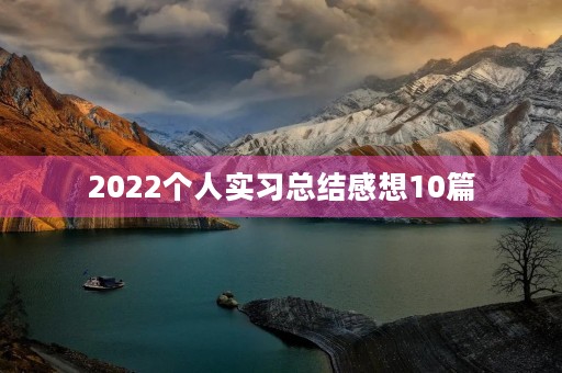 2022个人实习总结感想10篇 2022个人实习总结感想10篇