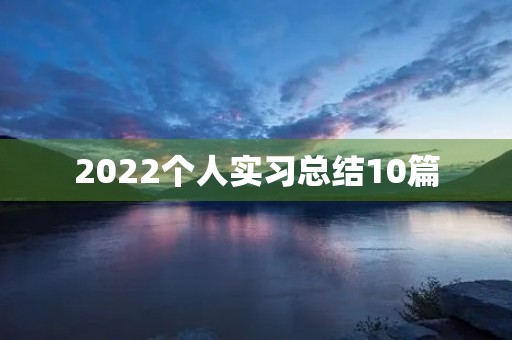 2022个人实习总结10篇