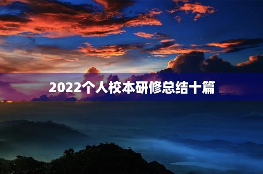2022个人校本研修总结十篇